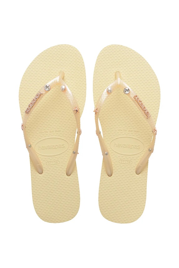 Havaianas klapki SLIM LUXURY AQUA syntetyczny żółty 4149965.9256