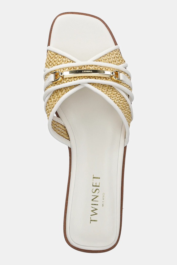 Παντόφλες Twinset λευκό 251TGT020.00282