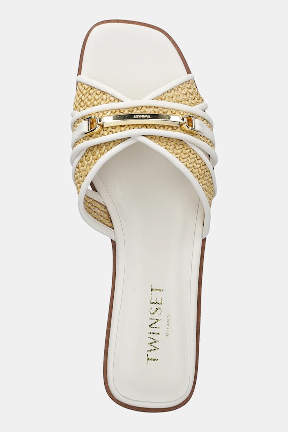 Παντόφλες Twinset λευκό 251TGT020.00282