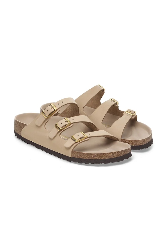 Birkenstock nubuk papucs Florida HEX bézs 1029480