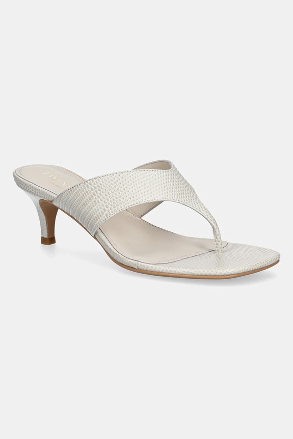 Twinset japonki skórzane 5-8 cm biały 251TGT172.12385