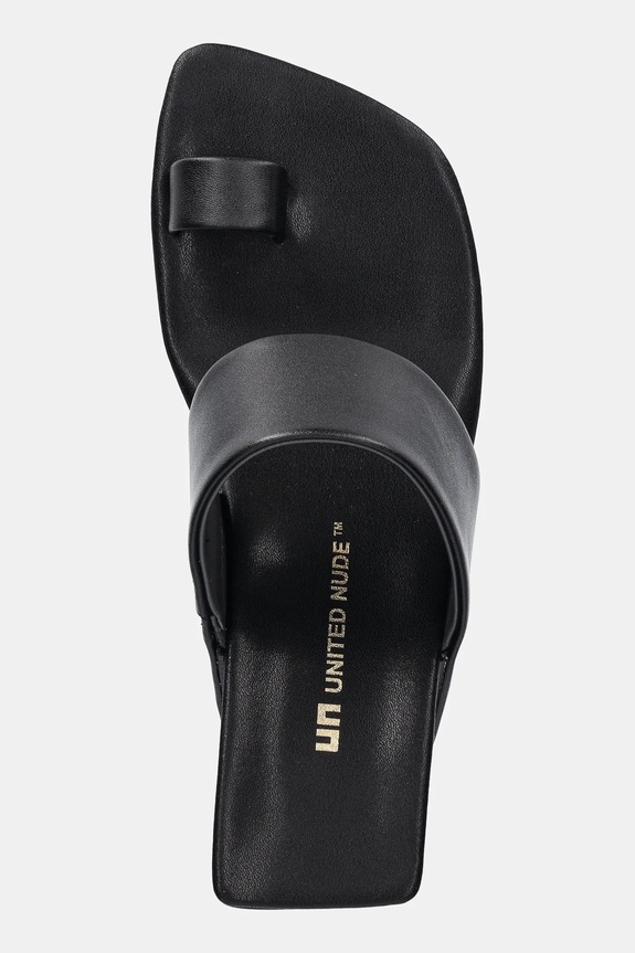 United Nude bőr papucs Loop Toe Hi fekete 1072201162