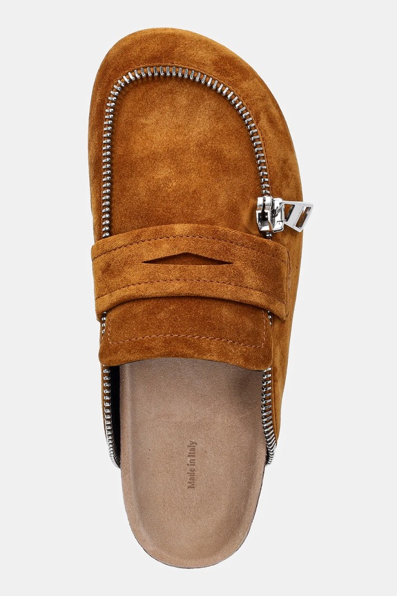 JW Anderson ciabatte slide in camoscio Biker Loafer marrone LF0071.LA0240.640