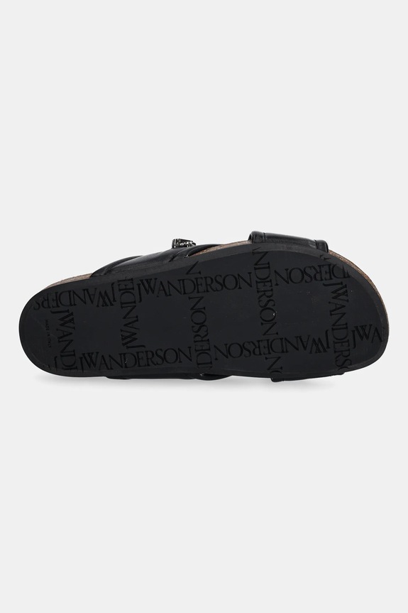 Usnjeni natikači JW Anderson Biker Slide SN0107.LA0268.999 črna