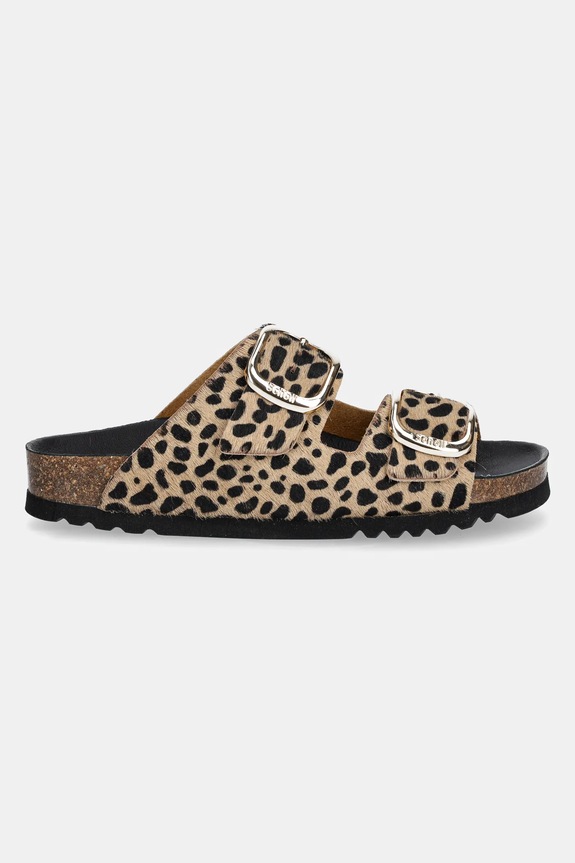 Δερμάτινες παντόφλες Scholl NOELLE F300671850 καφέ SS26