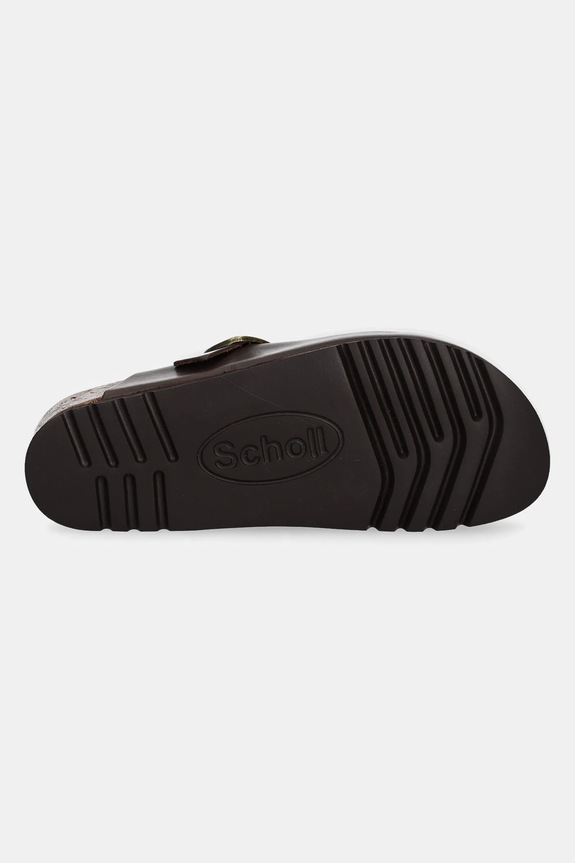 Δερμάτινες παντόφλες Scholl FAE F318171590 καφέ