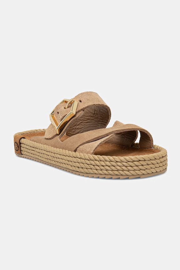 Bohonomad papuci espadrile de damă din piele întoarsă Sevilla piele întoarsă bej SEV.12