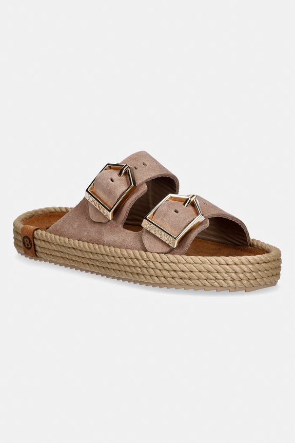 Bohonomad papucs espadrilles női velúr Sydney bézs SYD.12