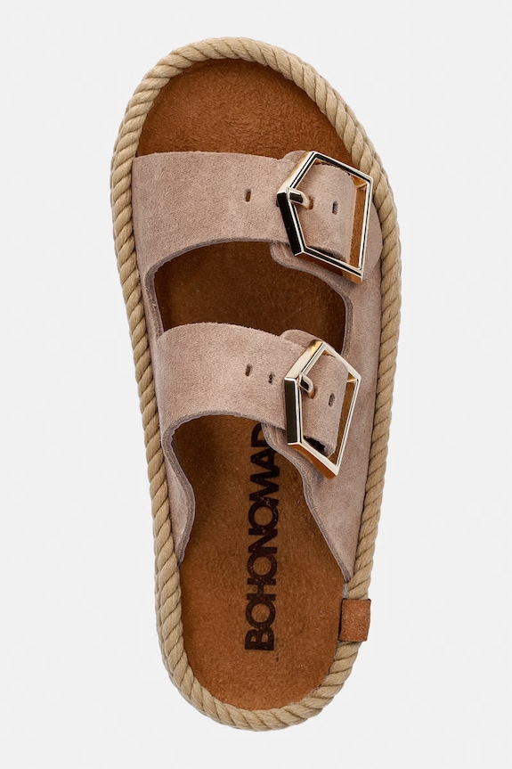 Bohonomad papucs espadrilles női velúr Sydney bézs SYD.12