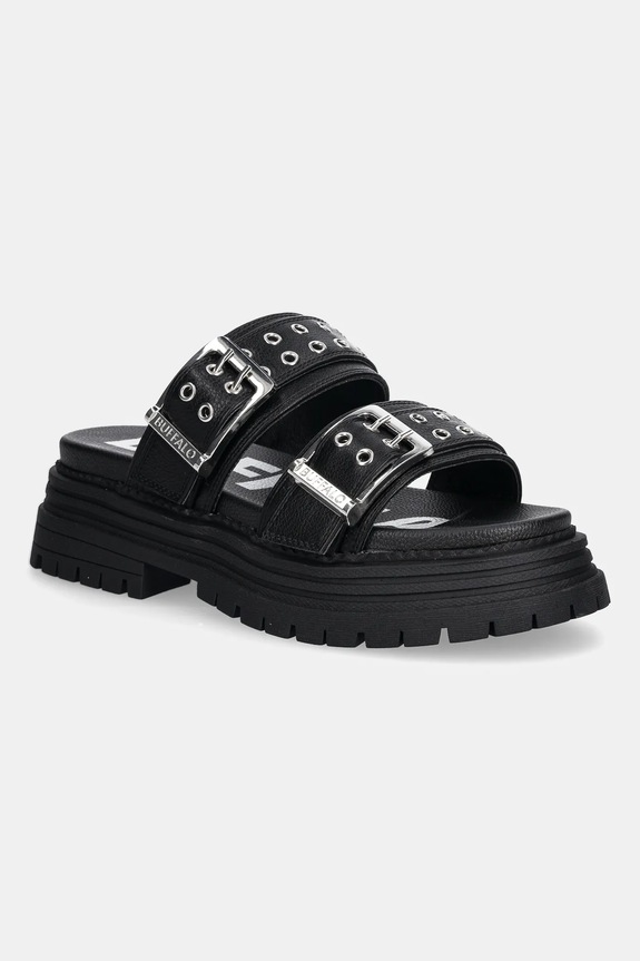 Buffalo papucs Lennox Loop platform fekete 1602270.BLK