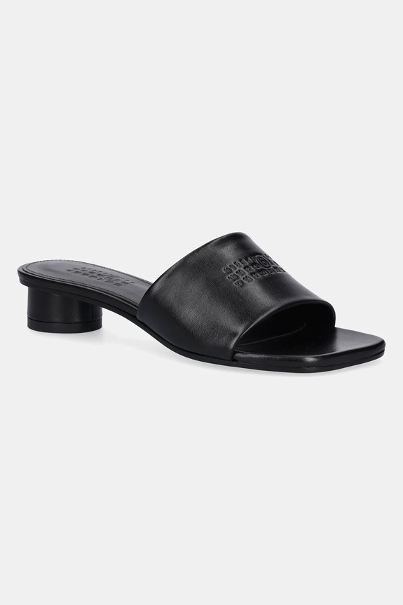 MM6 Maison Margiela klapki skórzane pozostałe czarny S66WP0109.P3628.T8013