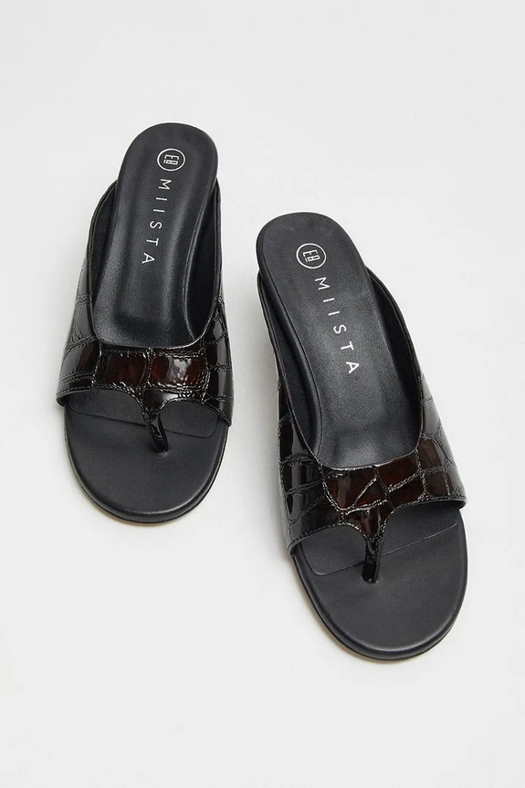 Cipők Miista bőr flip-flop Palmira E8.3590 fekete