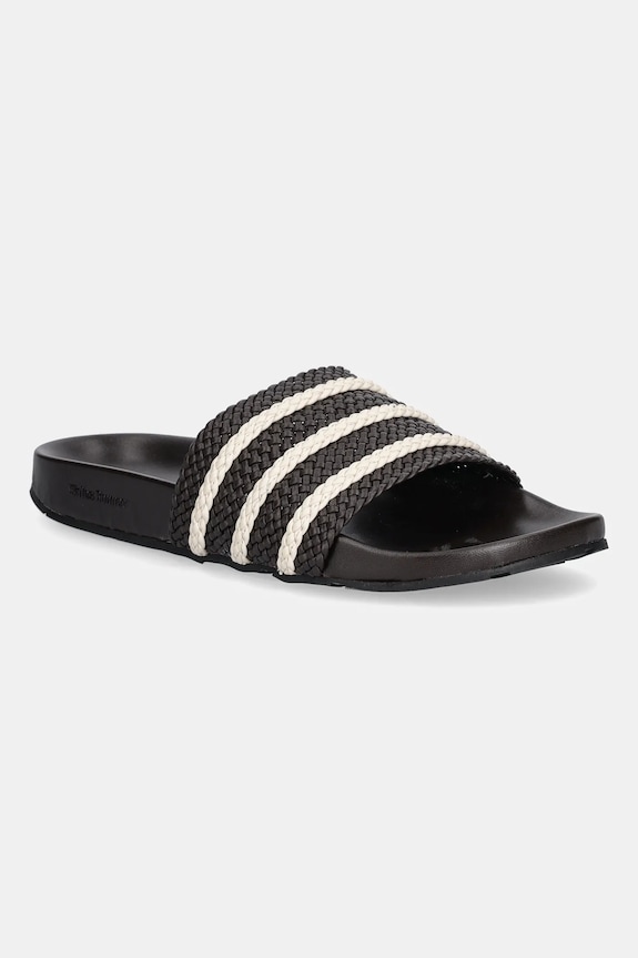 adidas Originals x Wales Bonner leather flip-flops Adilette grain leather brown JR0229