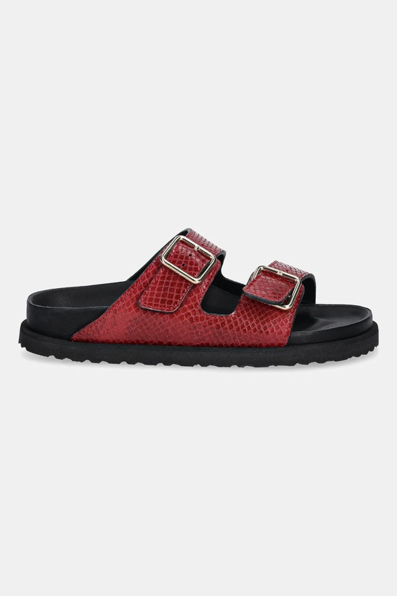 Birkenstock 1774 ciabatte slide in pelle Arizona EXQ LE 1030004 granata SS25
