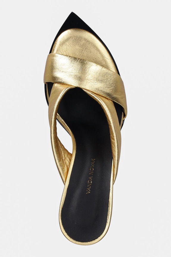 Vanda Novak bőr papucs Mila arany Mila.Platinum.Gold