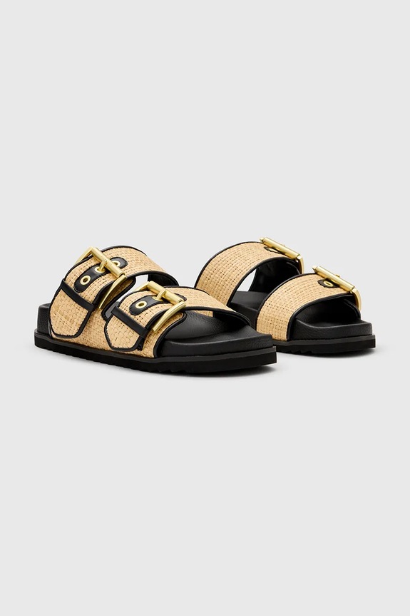 Šľapky AllSaints Sian Raffia Sandal W091FC béžová SS25