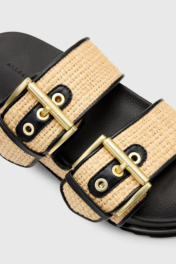 Šľapky AllSaints Sian Raffia Sandal béžová W091FC