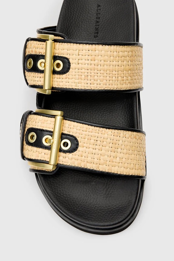 Šľapky AllSaints Sian Raffia Sandal W091FC béžová