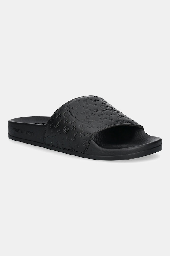 Šľapky Karl Kani Pool Slide PRM imitácia kože čierna PD00006205
