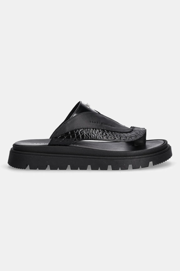 Kožené šľapky Tommy Hilfiger T4B2.33947 čierna SS25