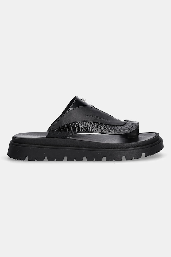 Kožené šľapky Tommy Hilfiger T4B2.33947 čierna SS25