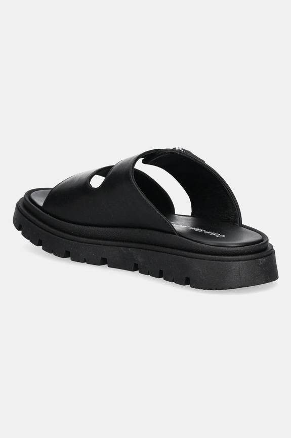Девочка Детские кожаные шлепанцы Calvin Klein Jeans V4B2.83055 чёрный