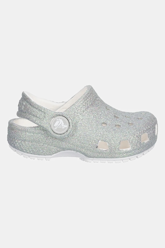 Natikače Crocs CLASSIC IRIDESCENT GLITTER CLOG KIDS 210985.CROCS.CLASSIC.IR srebrna SS25