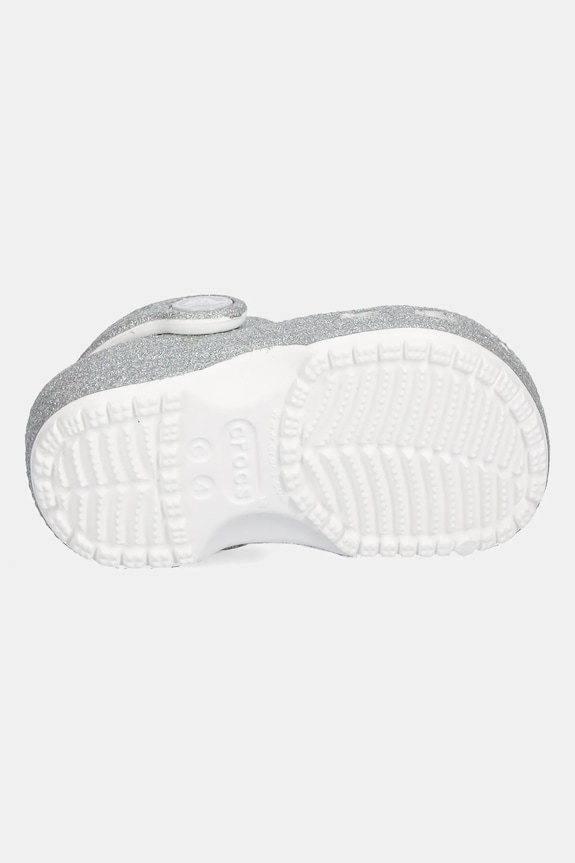 Natikače Crocs CLASSIC IRIDESCENT GLITTER CLOG KIDS 210985.CROCS.CLASSIC.IR srebrna