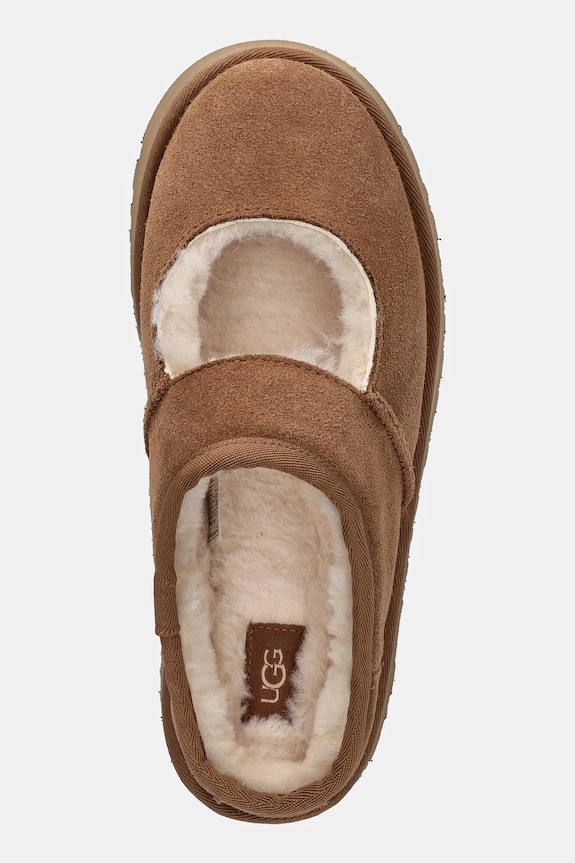 UGG papuci din piele intoarsa pentru copii BEA MARY JANE maro 1166552K