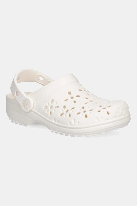Шльопанці Crocs CLASSIC FLORAL CUT OUT CLOG KIDS бежевий 210943.CROCS.CLASSIC.FL