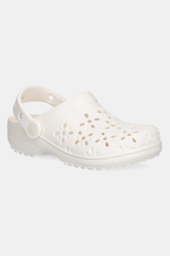 Шльопанці Crocs CLASSIC FLORAL CUT OUT CLOG KIDS бежевий 210943.CROCS.CLASSIC.FL