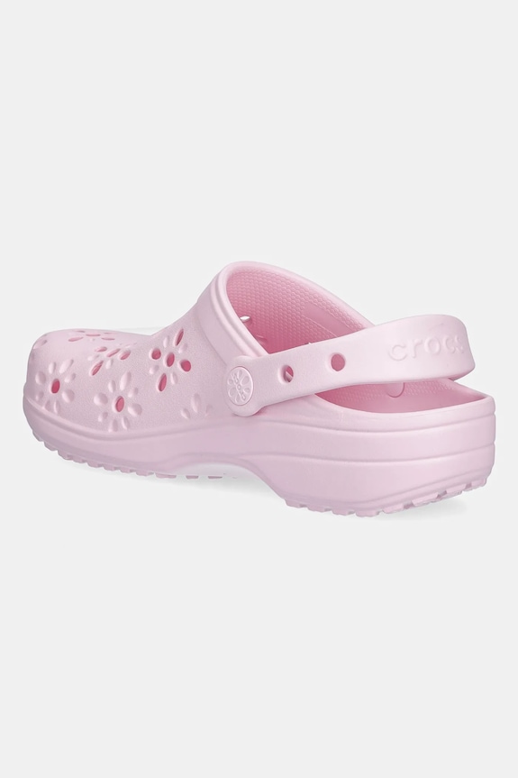 Κοριτσίστικα Παντόφλες Crocs CLASSIC FLORAL CUT OUT CLOG KIDS 210943.CROCS.CLASSIC.FL ροζ