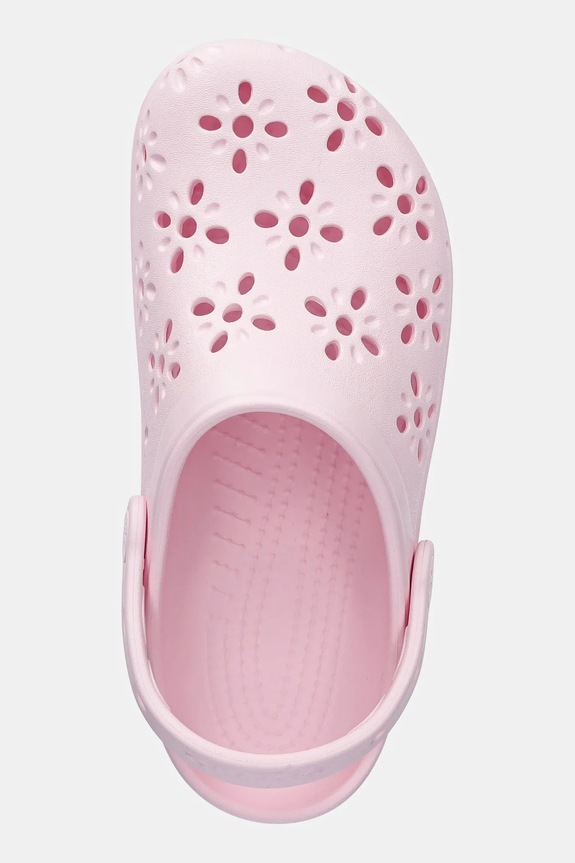 Παντόφλες Crocs CLASSIC FLORAL CUT OUT CLOG KIDS ροζ 210943.CROCS.CLASSIC.FL