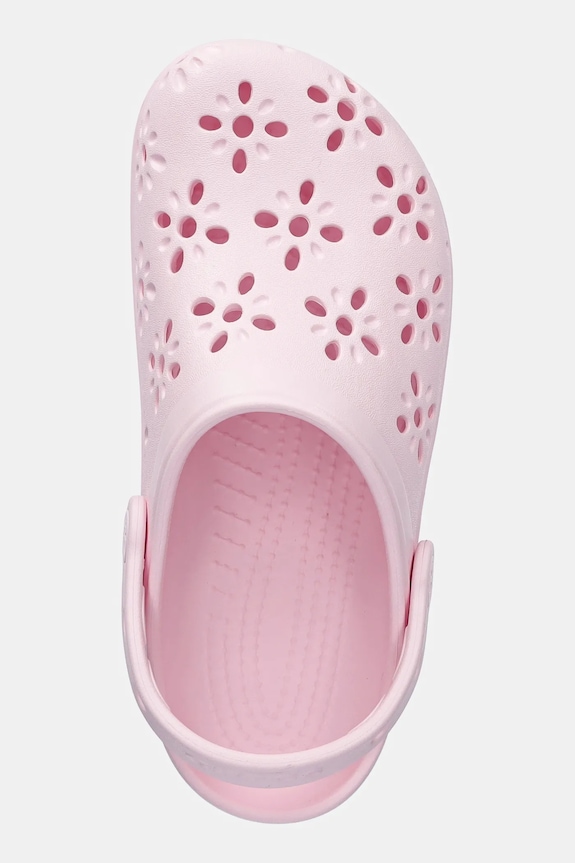 Παντόφλες Crocs CLASSIC FLORAL CUT OUT CLOG KIDS ροζ 210943.CROCS.CLASSIC.FL