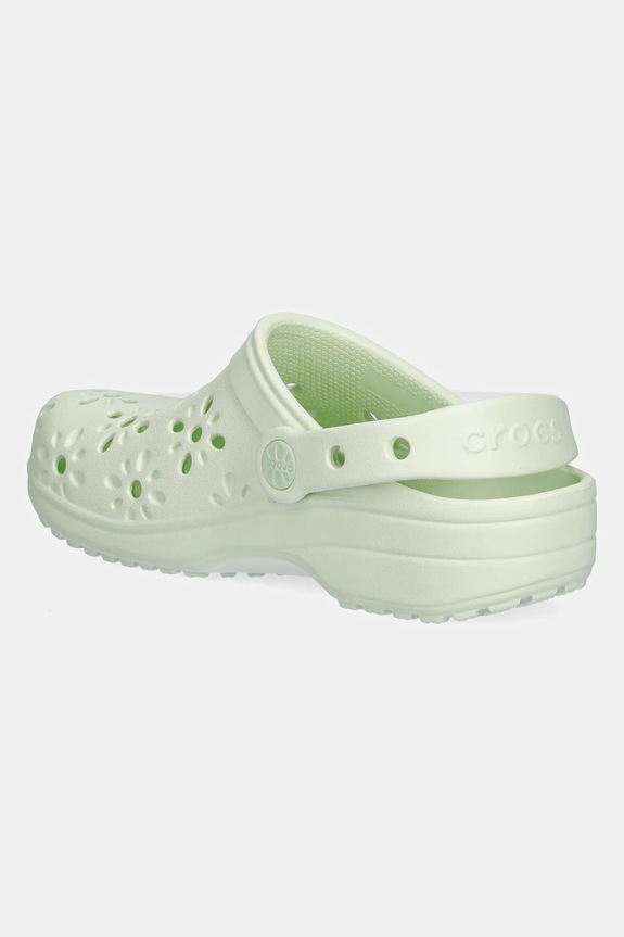 Deklice Natikači Crocs CLASSIC FLORAL CUT OUT CLOG KIDS 210943.CROCS.CLASSIC.FL zelena