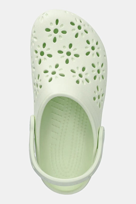 Natikači Crocs CLASSIC FLORAL CUT OUT CLOG KIDS zelena 210943.CROCS.CLASSIC.FL