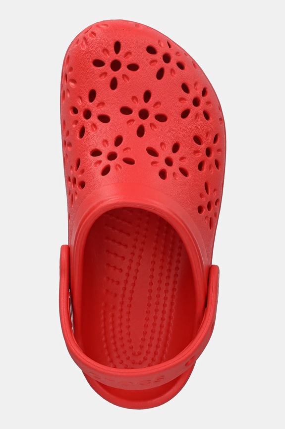 Crocs papuci CLASSIC FLORAL CUT OUT CLOG KIDS rosu 210943.CROCS.CLASSIC.FL