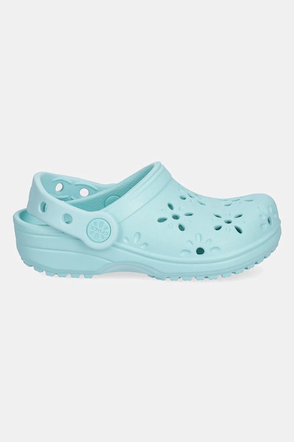 Natikače Crocs CLASSIC FLORAL CUT OUT CLOG KIDS 210944.CROCS.CLASSIC.FL tirkizna SS25