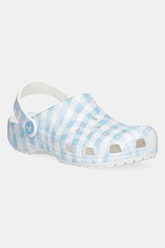 Crocs klapki CLASSIC GINGHAM CLOG KIDS niebieski 210988.CROCS.CLASSIC.GI