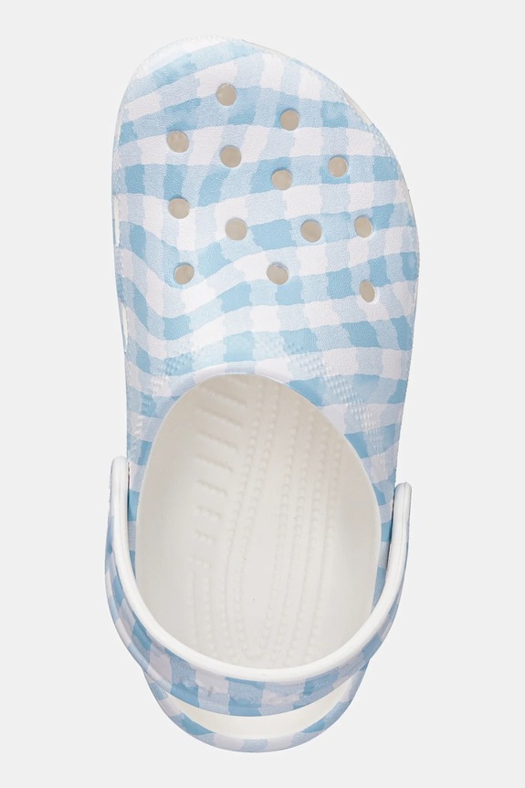 Crocs klapki CLASSIC GINGHAM CLOG KIDS niebieski 210988.CROCS.CLASSIC.GI