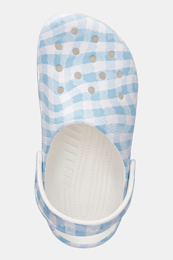 Crocs klapki CLASSIC GINGHAM CLOG KIDS niebieski 210988.CROCS.CLASSIC.GI