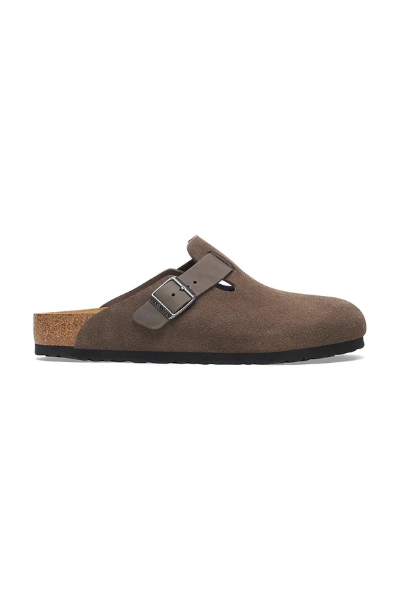 Birkenstock klapki zamszowe Boston 1029210 zielony SS26