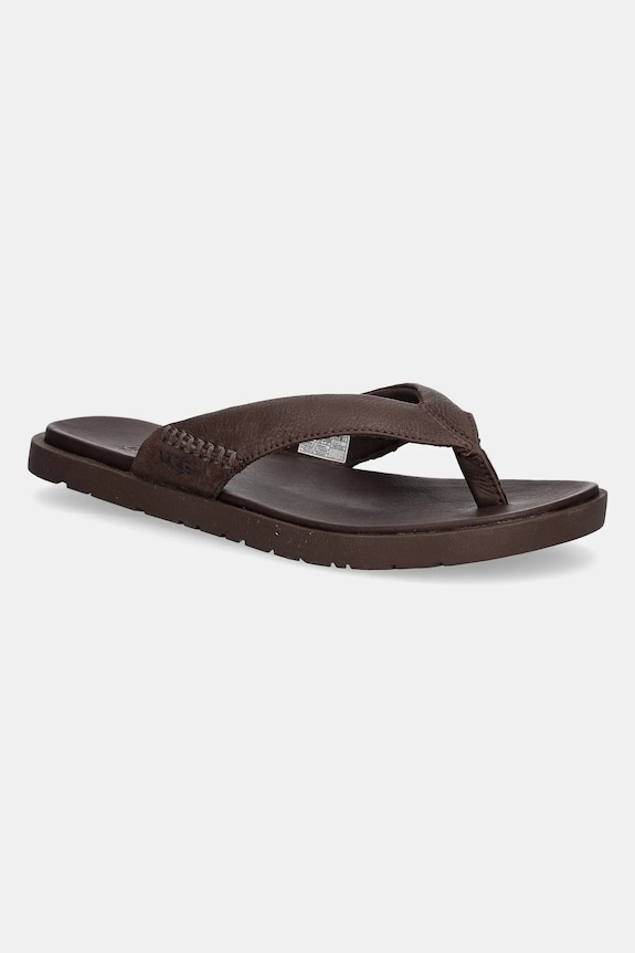 Kožené žabky UGG Seaside II Flip hnedá 1166610.LUG