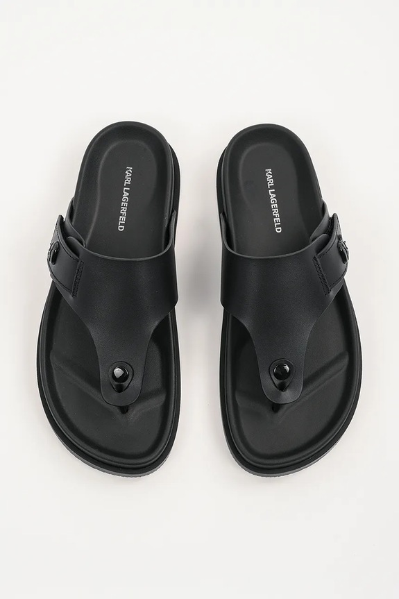 Karl Lagerfeld bőr flip-flop KADEN fekete KL72105.000