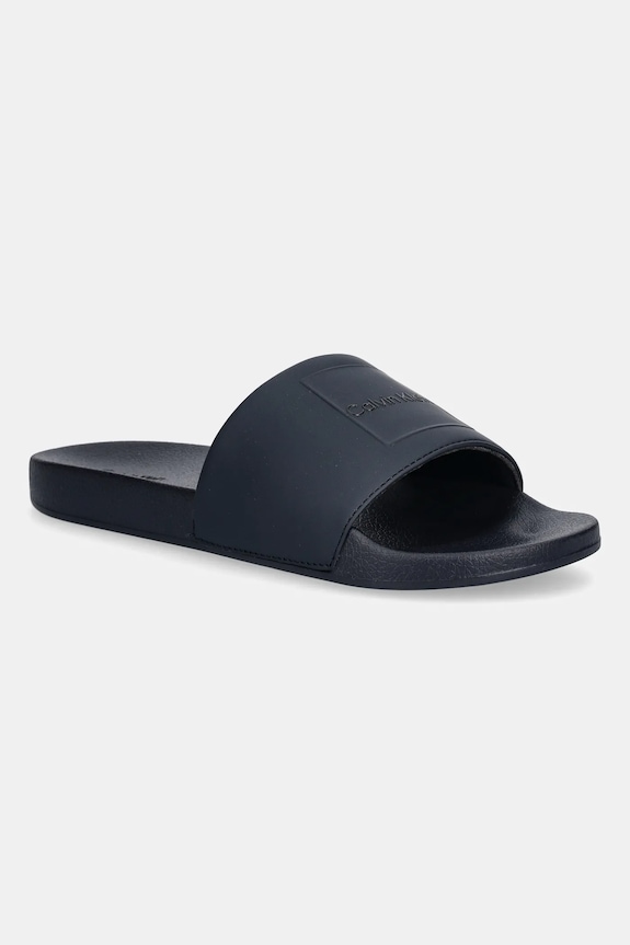 Calvin Klein papucs POOL SLIDE W/ CK SQUARE szintetikus sötétkék HM0HM01754