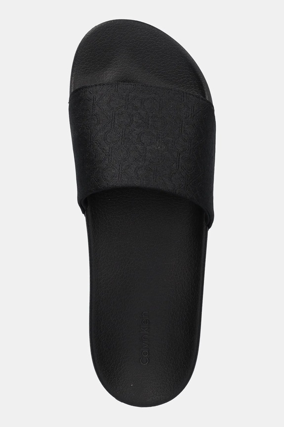 Παντόφλες Calvin Klein POOL SLIDE JAQ MONO μαύρο HM0HM01762