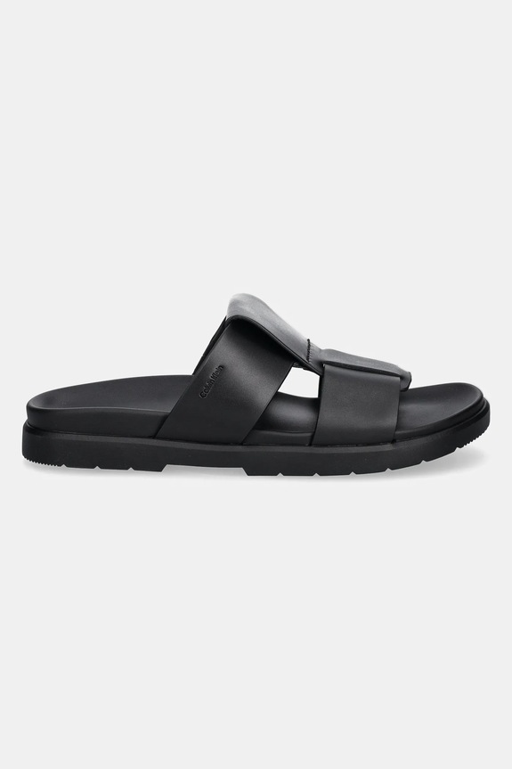Calvin Klein ciabatte slide LUG SANDAL DOUBLE T LTH HM0HM01734 nero SS25