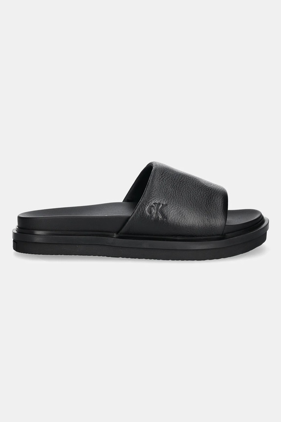 Calvin Klein Jeans papucs FLAT MOLDED SLIDE SANDAL LTH YM0YM01225 fekete SS25