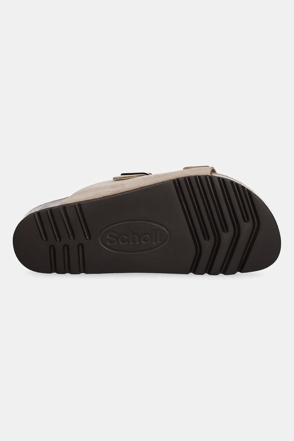 Scholl papuci din nubuc JULIEN F300742361 bej