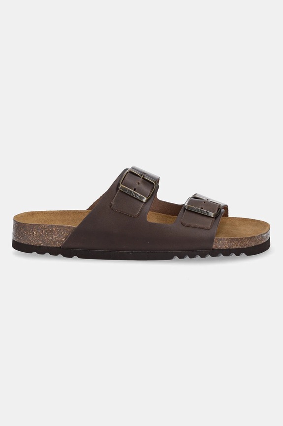 Scholl slapi de piele JULIEN F300761590 maro SS25